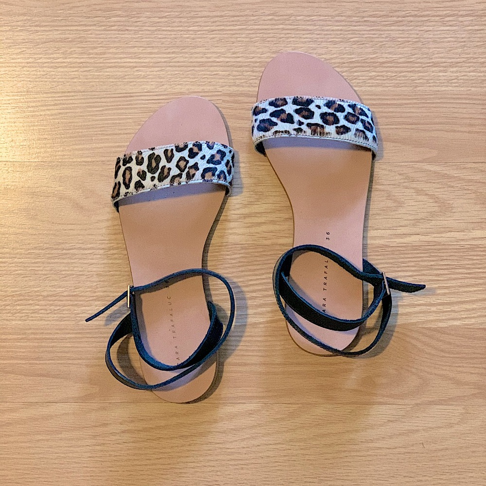 Leopard Print Strappy Sandals